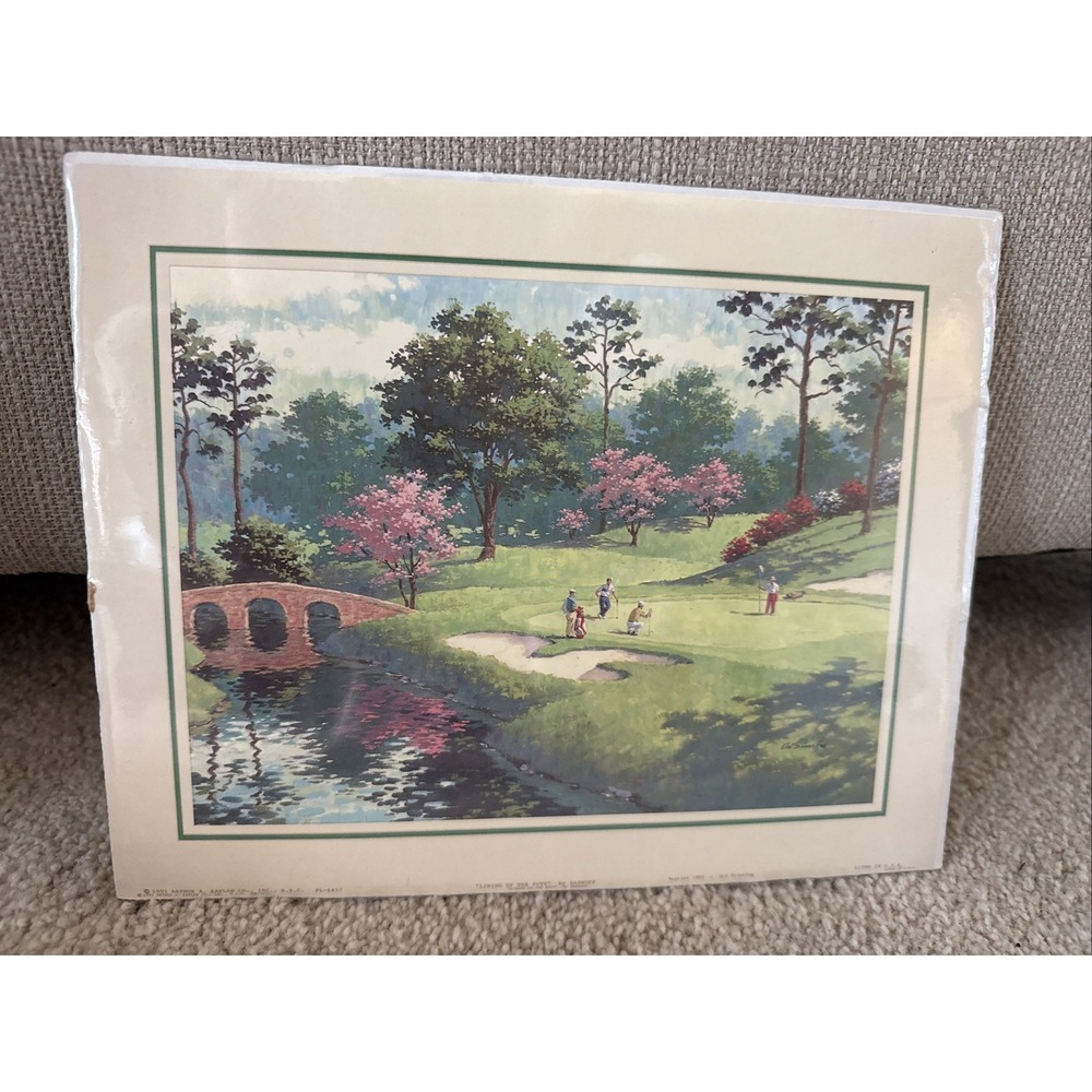 Lining Up The Putt 1991 Print By Art Sarnoff, Reprint 1995, Unframed